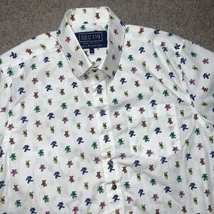 Sec 119 Grateful Dead Shirt Mens L Dancing Bears Button Dead Head Collared